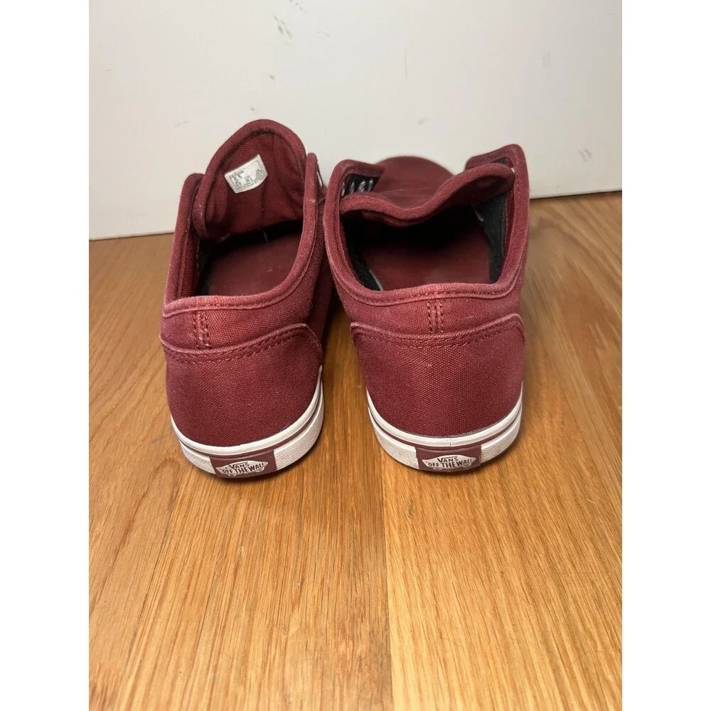 Vans Shoes Womens Size 6.5 Burgundy Canvas Low Top Skate Sneakers Casual